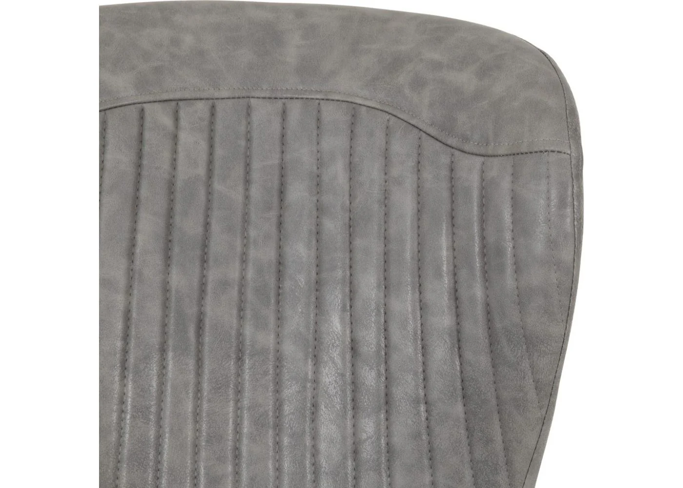 Set of 4 Quebec Grey Faux Leather Dining Chairs by Wholesale Beds - Image 4