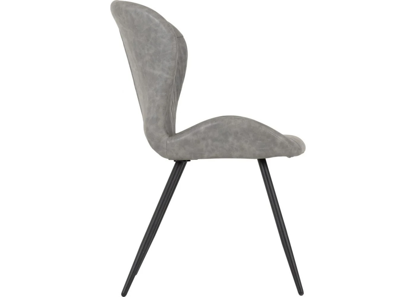 Set of 4 Quebec Grey Faux Leather Dining Chairs by Wholesale Beds - Image 6