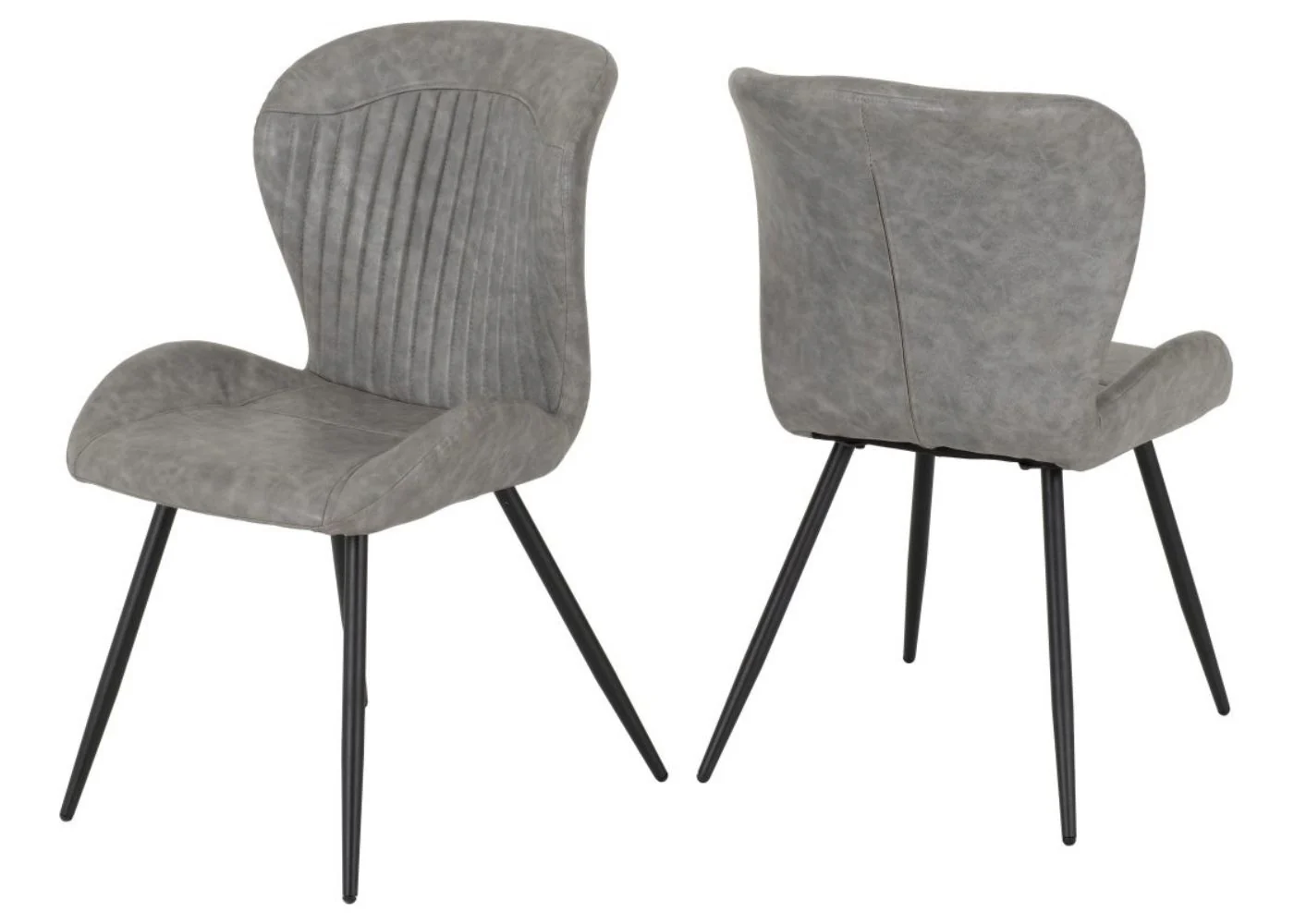 Set of 4 Quebec Grey Faux Leather Dining Chairs by Wholesale Beds - Image 7