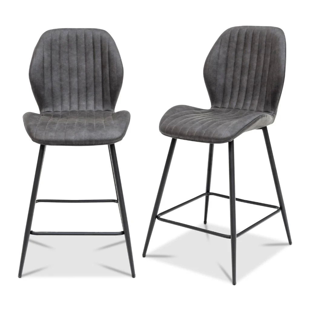 Siena Charcoal PU Counter Stool - Image 3