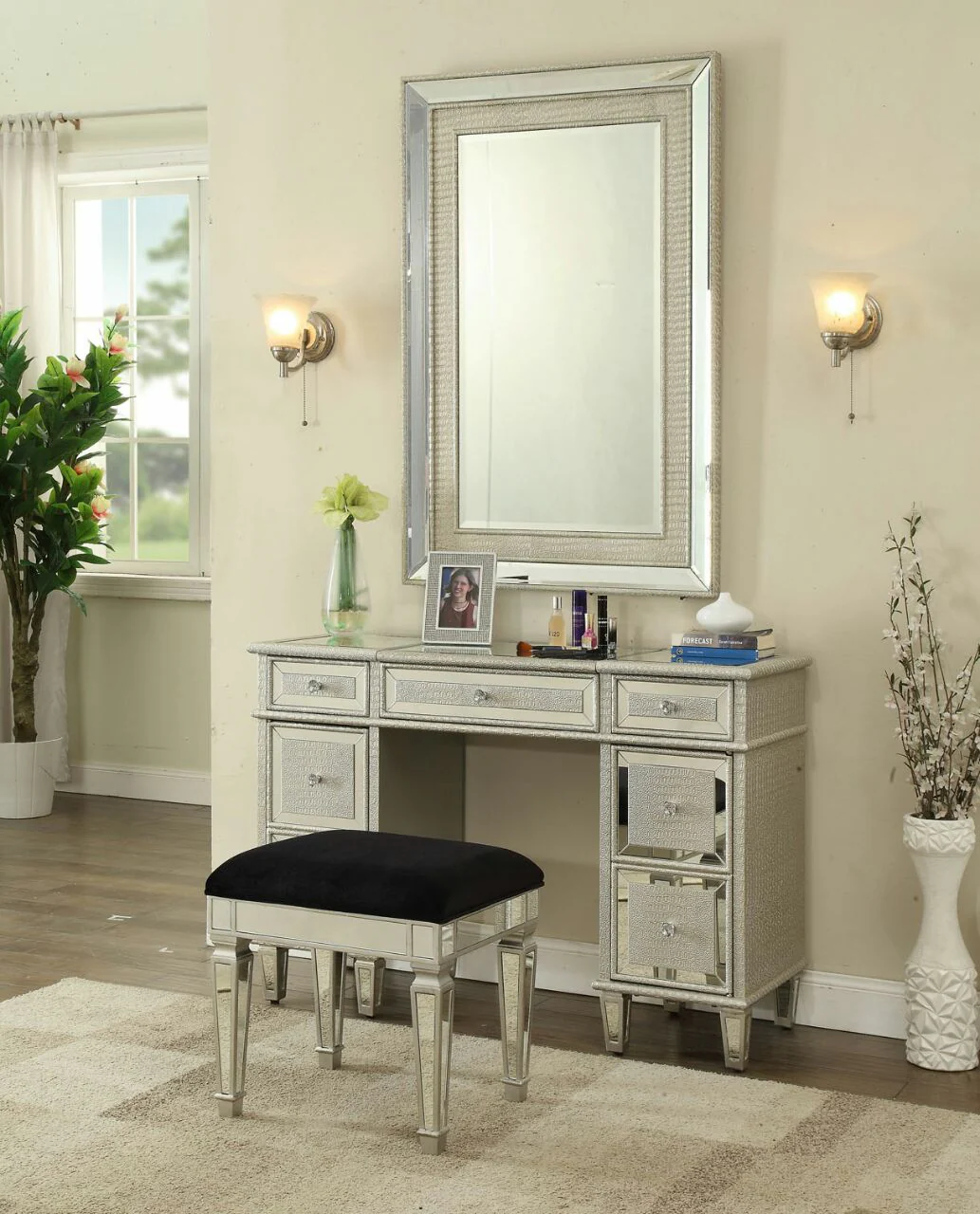 Sofia Mirrored Stool by Derrys - Image 2