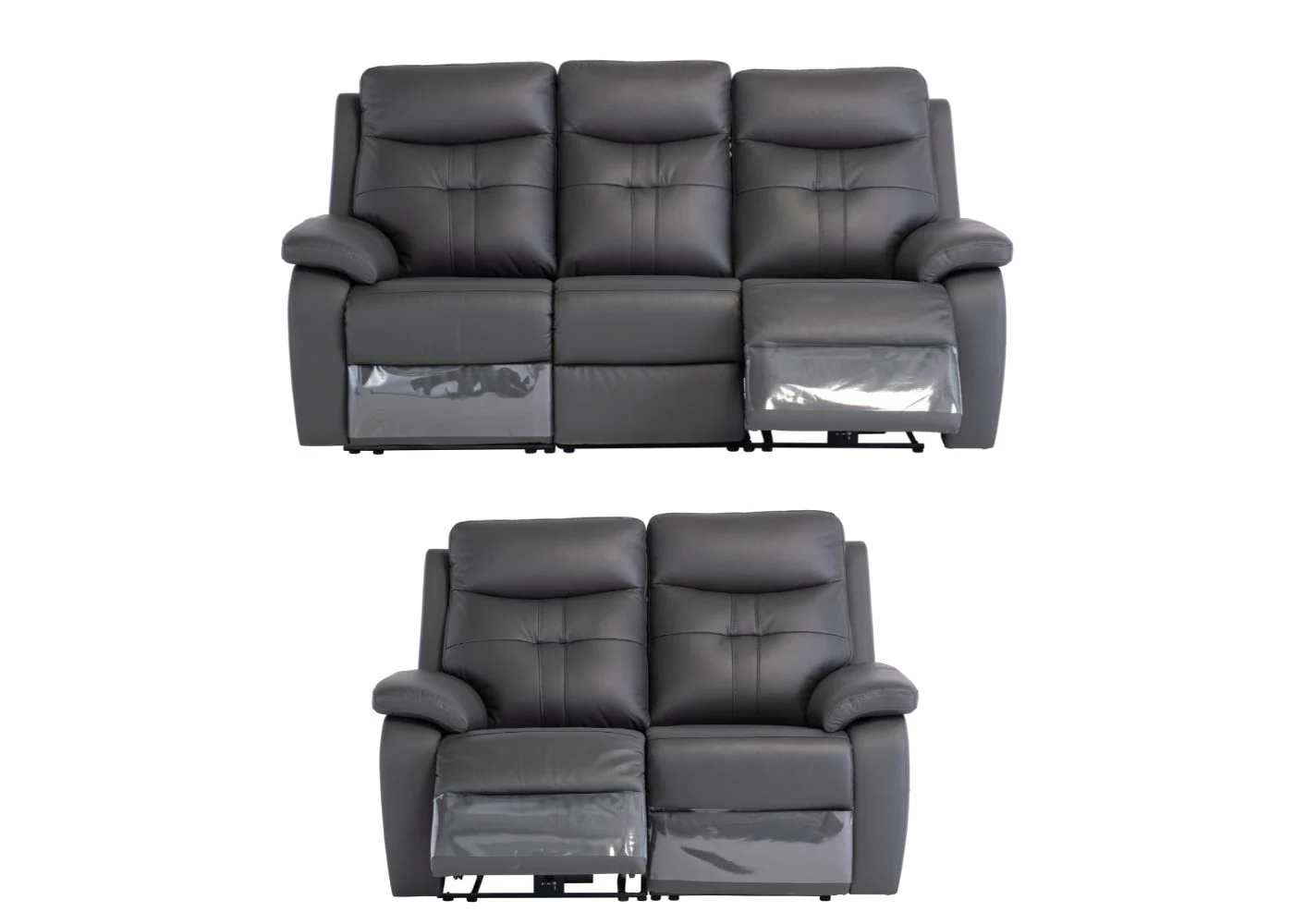 Solero Full Leather Charcoal Electric Reclining Sofa Range - Image 5