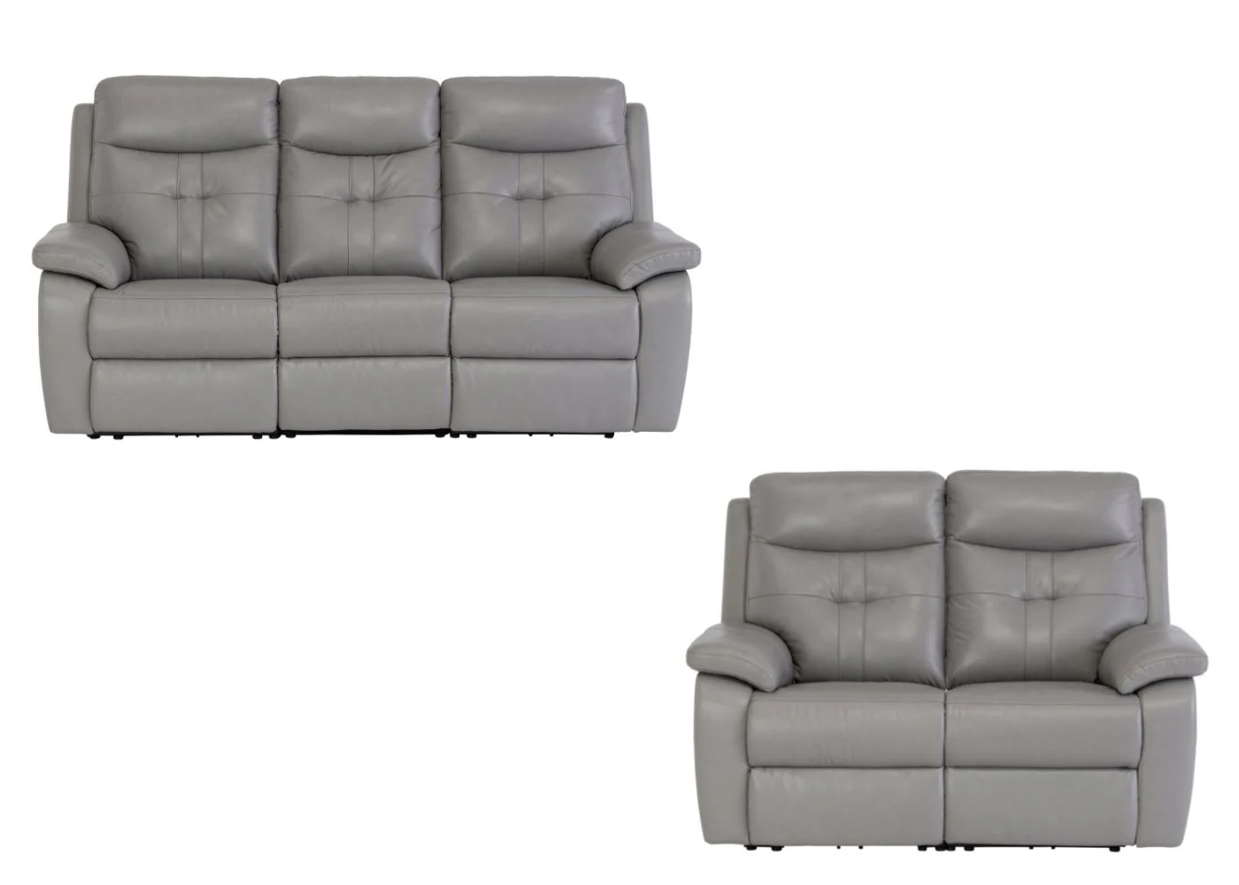 Solero Full Leather Grey Electric Reclining Sofa Range - Image 10
