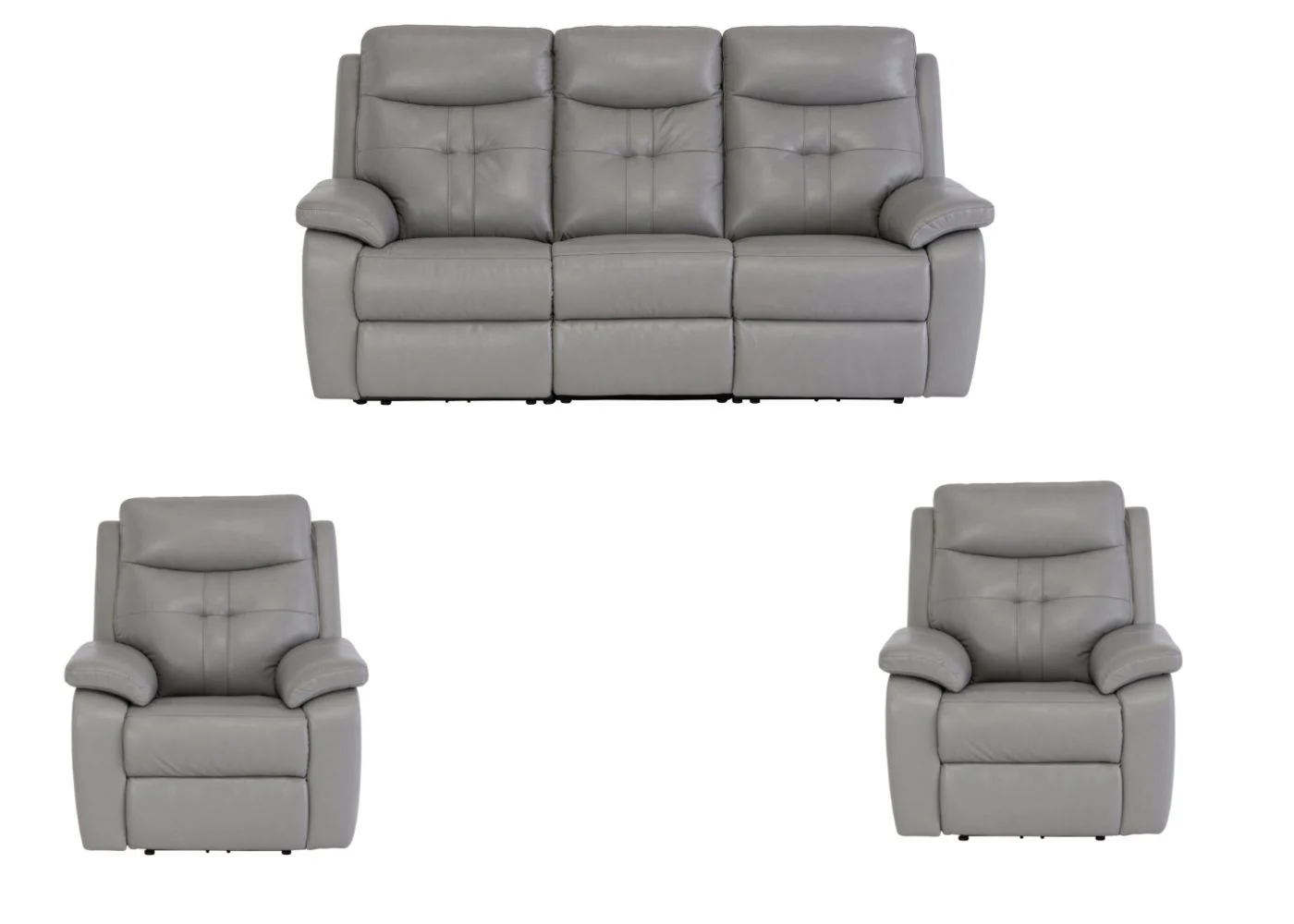 Solero Full Leather Grey Electric Reclining Sofa Range - Image 9