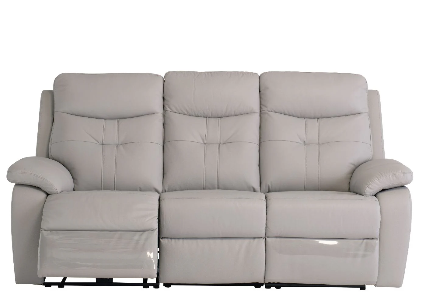 Solero Full Leather Light Grey Electric Reclining Sofa Range - Image 7