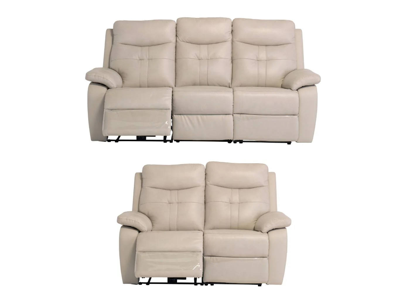 Solero Full Leather Light Stone Electric Reclining Sofa Range - Image 5