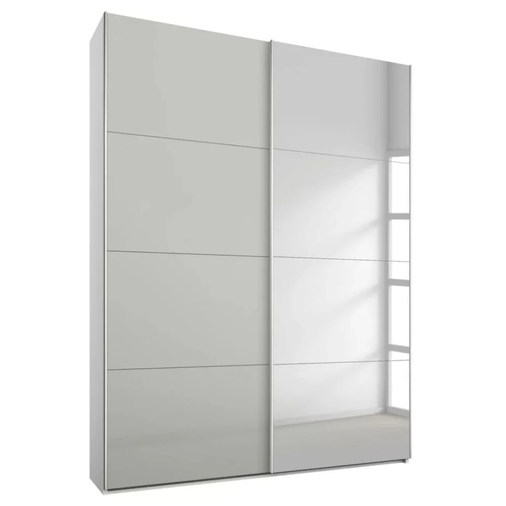 Rauch Stuttgart Alpine White 2-Door (1 Mirrored) Sliding Wardrobe - Stuttgart Collection - Image 4