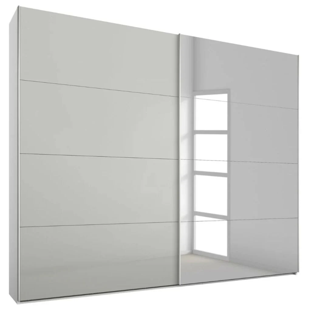 Rauch Stuttgart Alpine White 2-Door (1 Mirrored) Sliding Wardrobe - Stuttgart Collection - Image 5