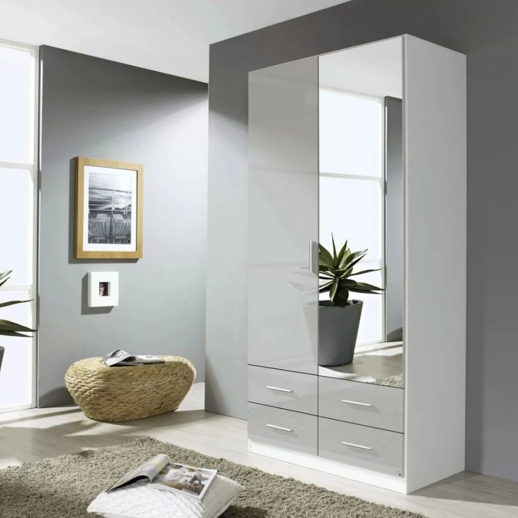 Stuttgart Soft Grey/ Alpine White 2 Door Wardrobe by Rauch
