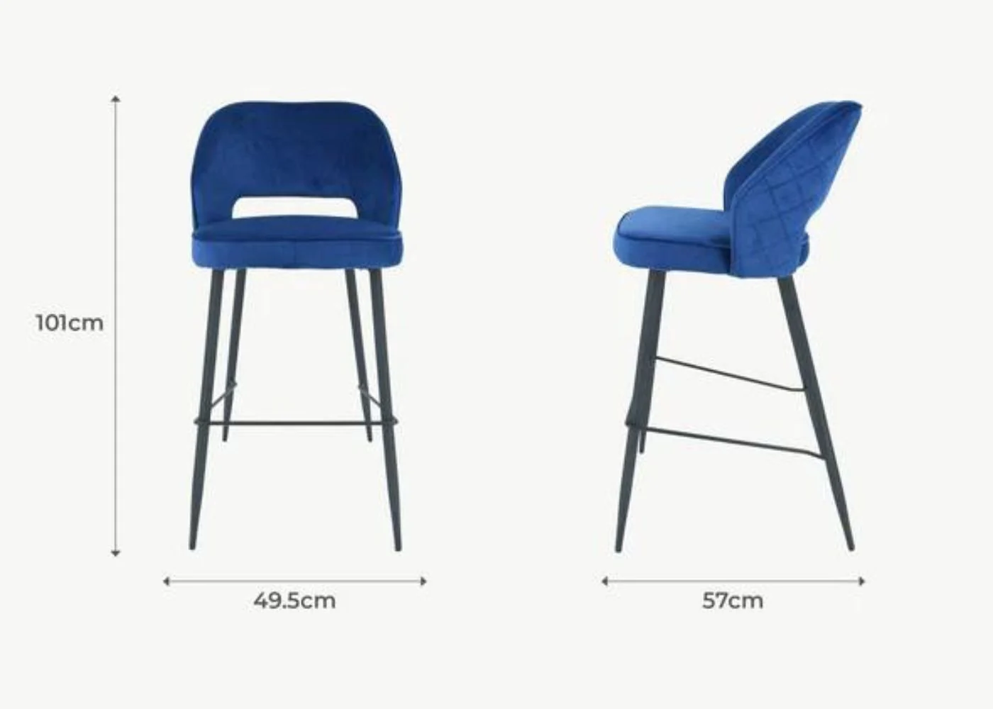 Pair of Sutton Blue Bar Stools by Balmoral - Image 6