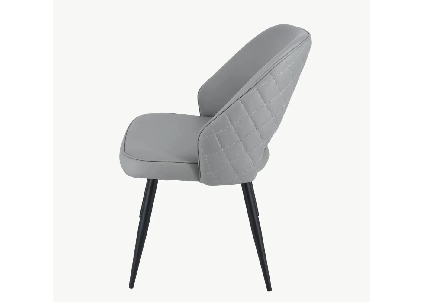 Pair of Sutton Light Grey PU Dining Chairs by Balmoral - Image 4