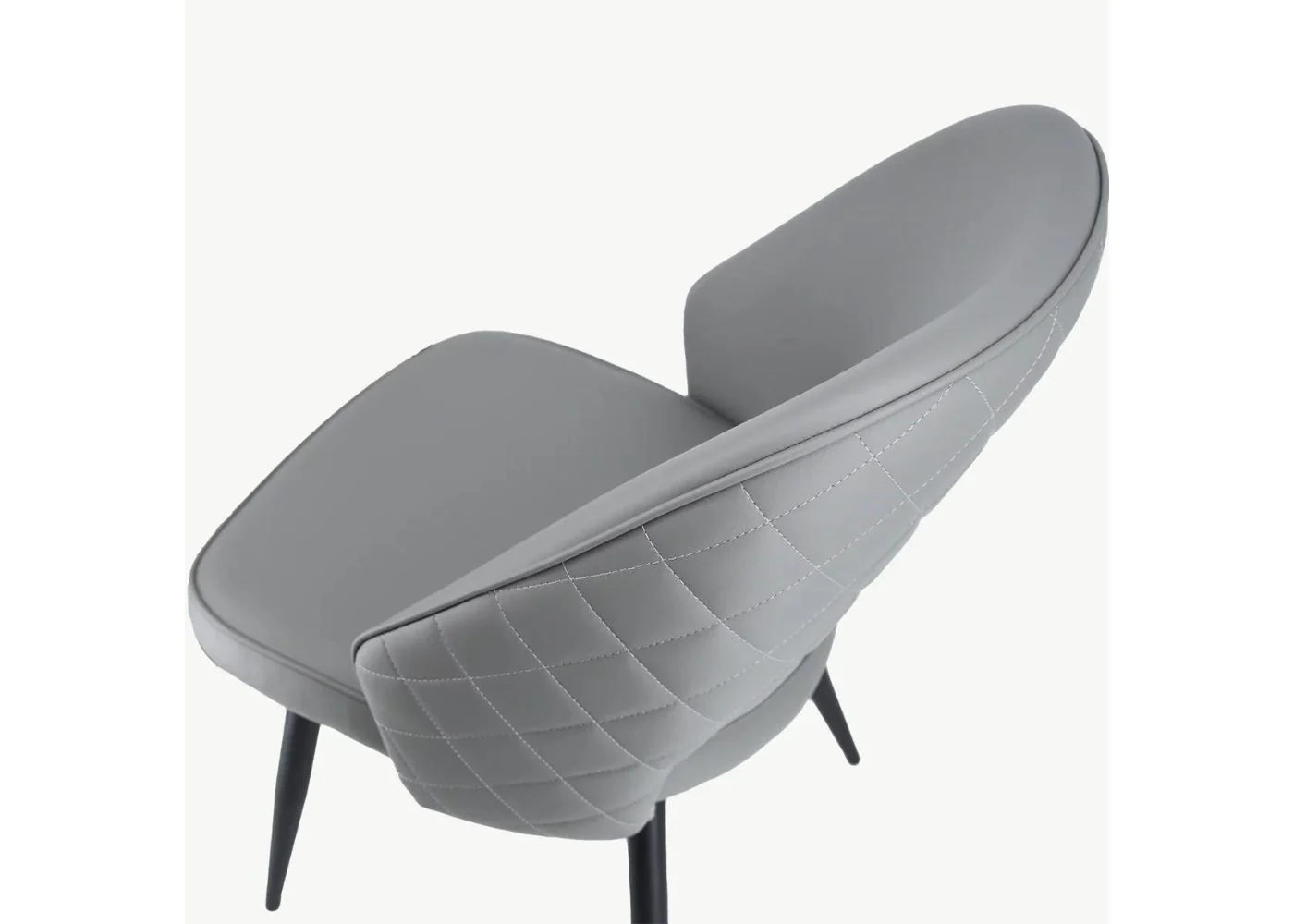 Pair of Sutton Light Grey PU Dining Chairs by Balmoral - Image 5