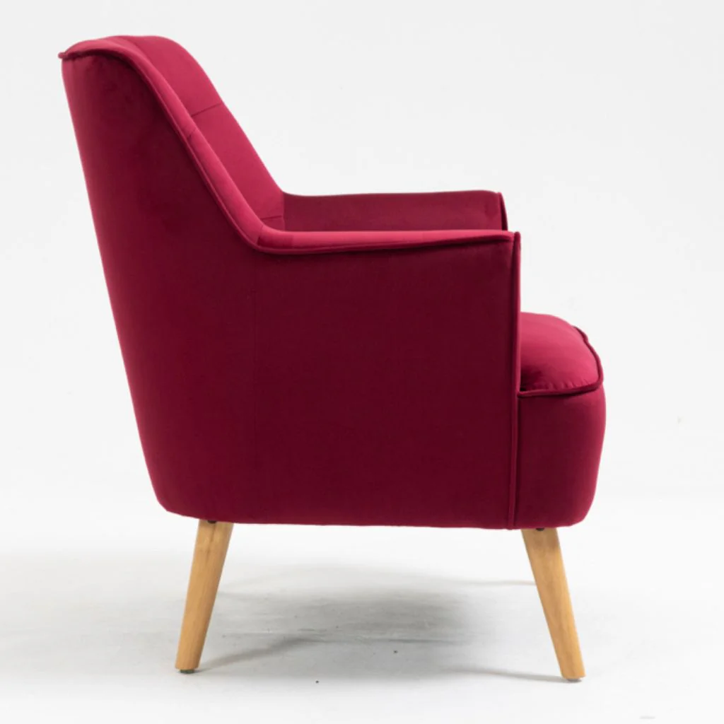 Tara Dark Crimson Accent Chair by Annaghmore - Image 3