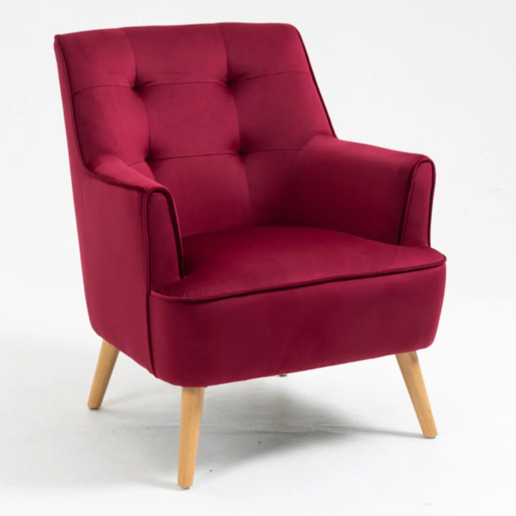 Tara Dark Crimson Accent Chair by Annaghmore - Image 4
