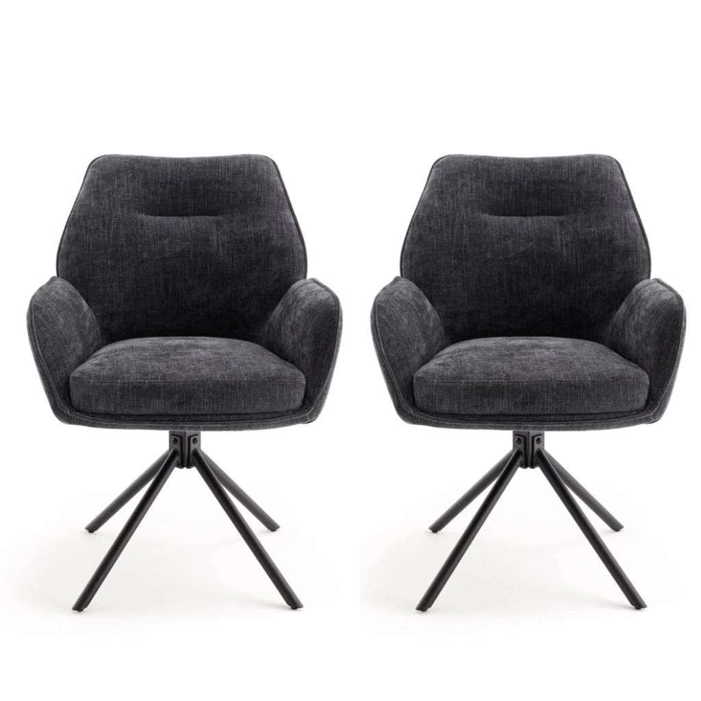 Pair of Treviso Grey Dining Chairs by Balmoral