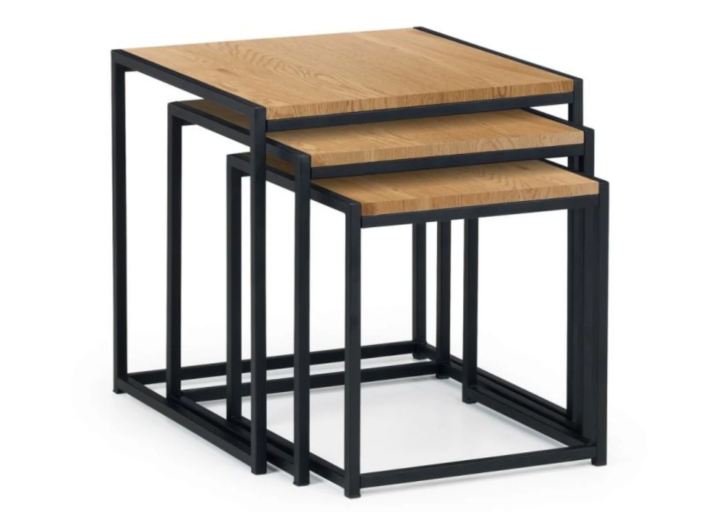 Tribeca Euro Oak Nest of 3 Tables by Julian Bowen - Image 2