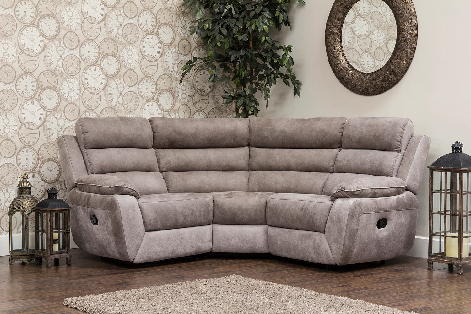 Urban Corner Fabric Sofa Range by Sofahouse in Brown & Grey - Image 5