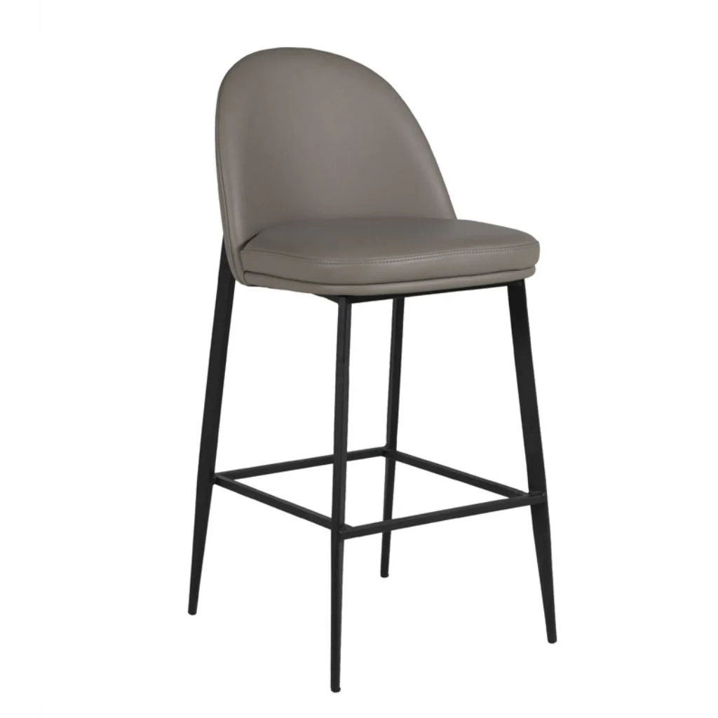 Valent Grey Leather Bar Stool by Vida Living