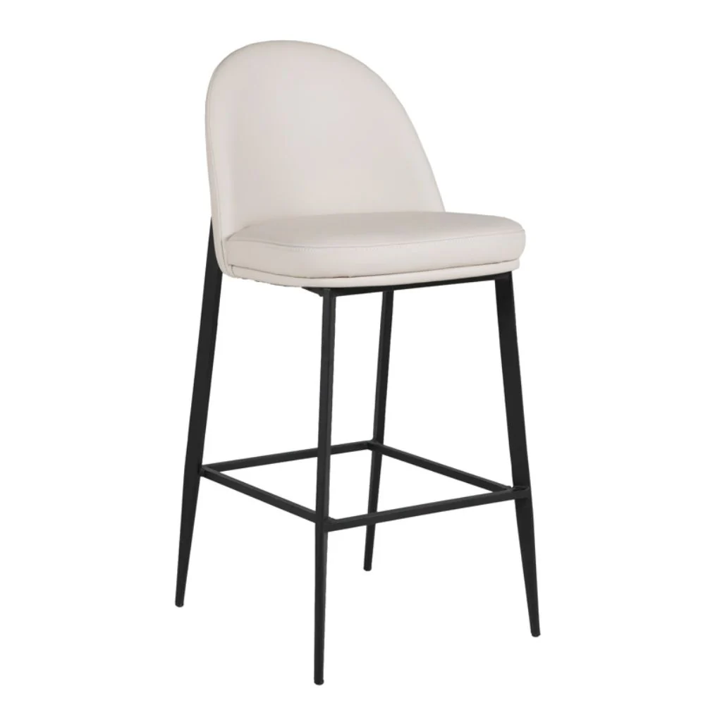 Valent Taupe Leather Bar Stool by Vida Living