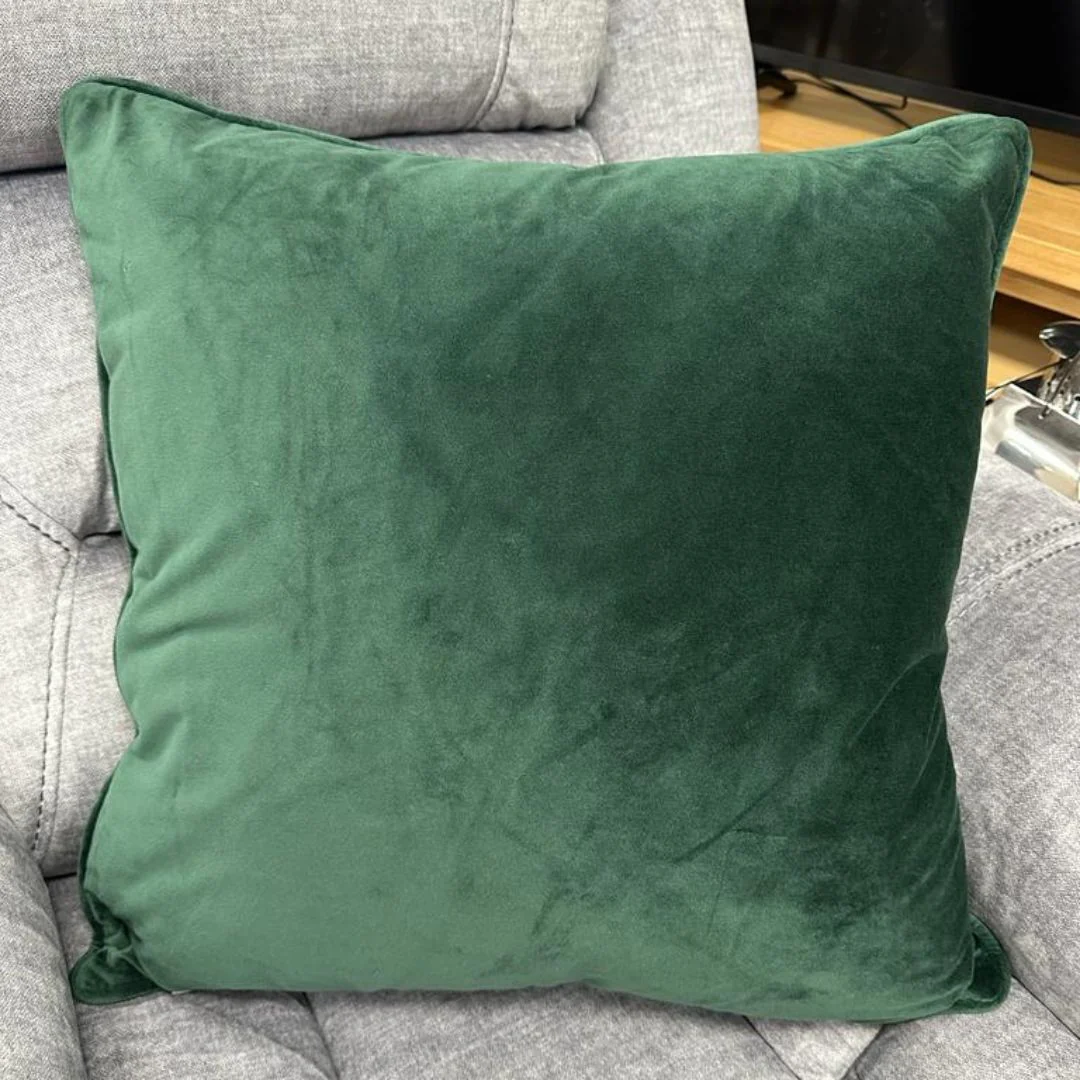 Large Velvet Green Cushion - Image 2