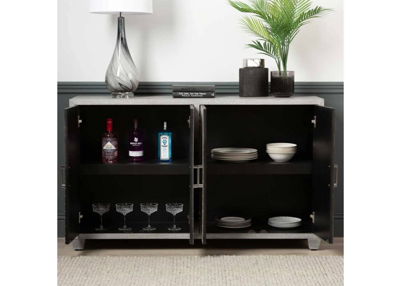 Venus Grey 4-Door Sideboard by Lina Home - Image 3