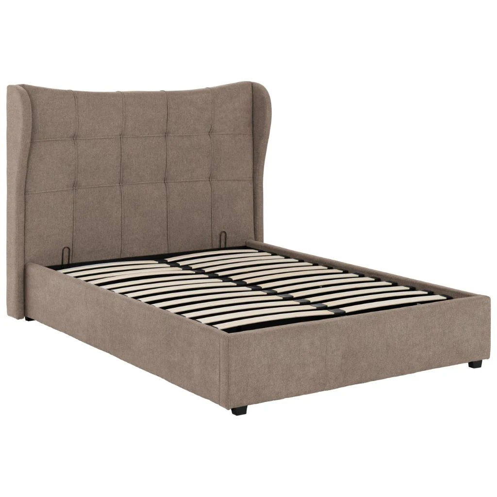 Verona Brown Fabric Ottoman Bedframe by Wholesale - Image 3