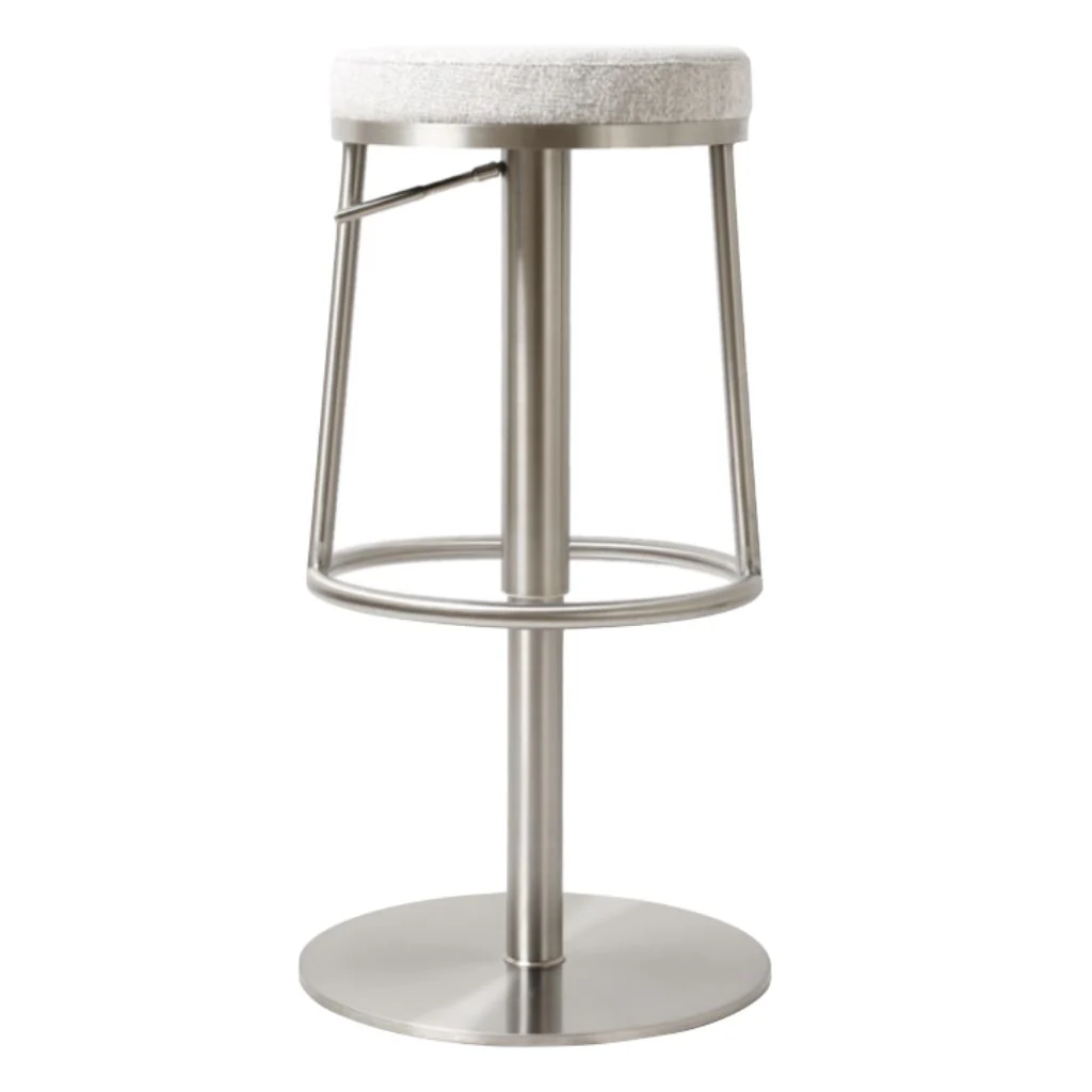 Vibe Steel Silver Grey Fabric Bar Stool by Annaghmore