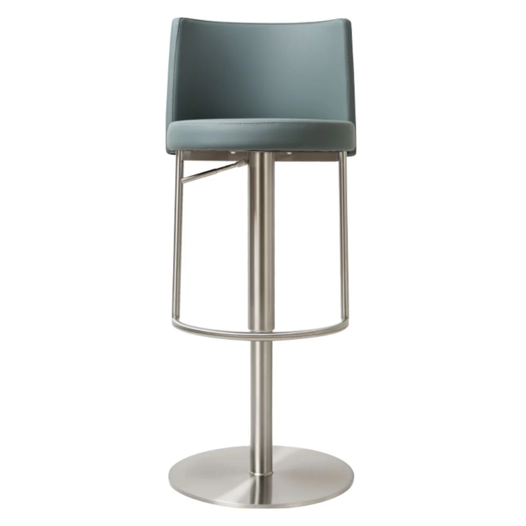 Vogue Steel Teal PU Bar Stool by Annaghmore