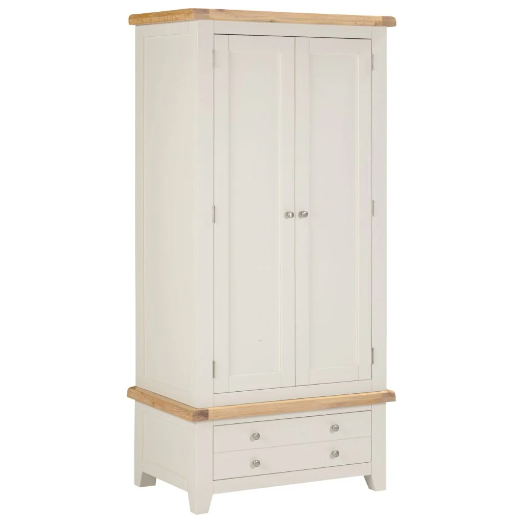 Windsor Ivory 2 Door 1 Drawer Wardrobe by Wholesale