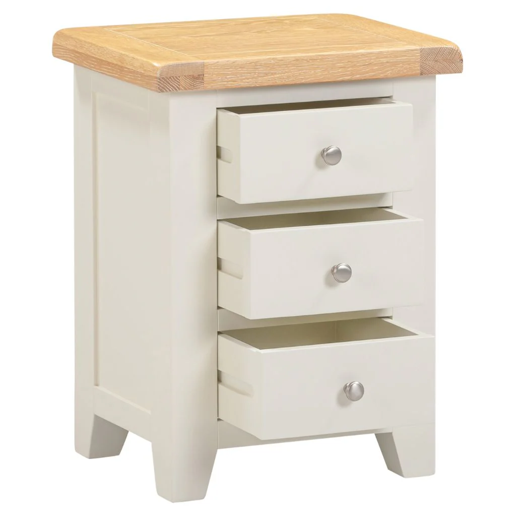 Windsor Ivory 3 Drawer Bedside by Wholesale - Image 2
