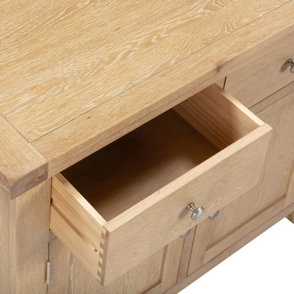 Windsor Natural Oak 2 Door 2 Drawer Sideboard by Wholesale - Image 3