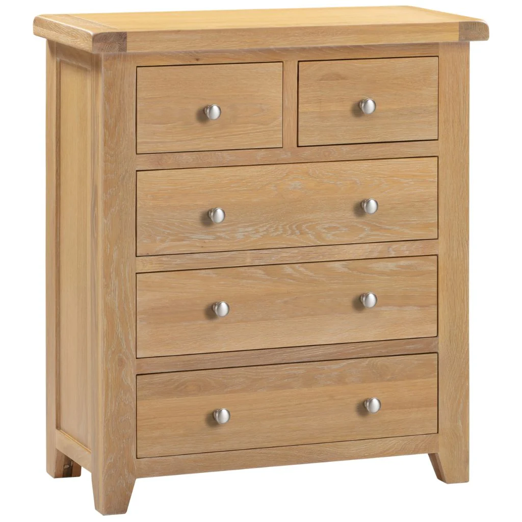 Windsor Natural Oak 3+2 Drawer Chest by Wholesale