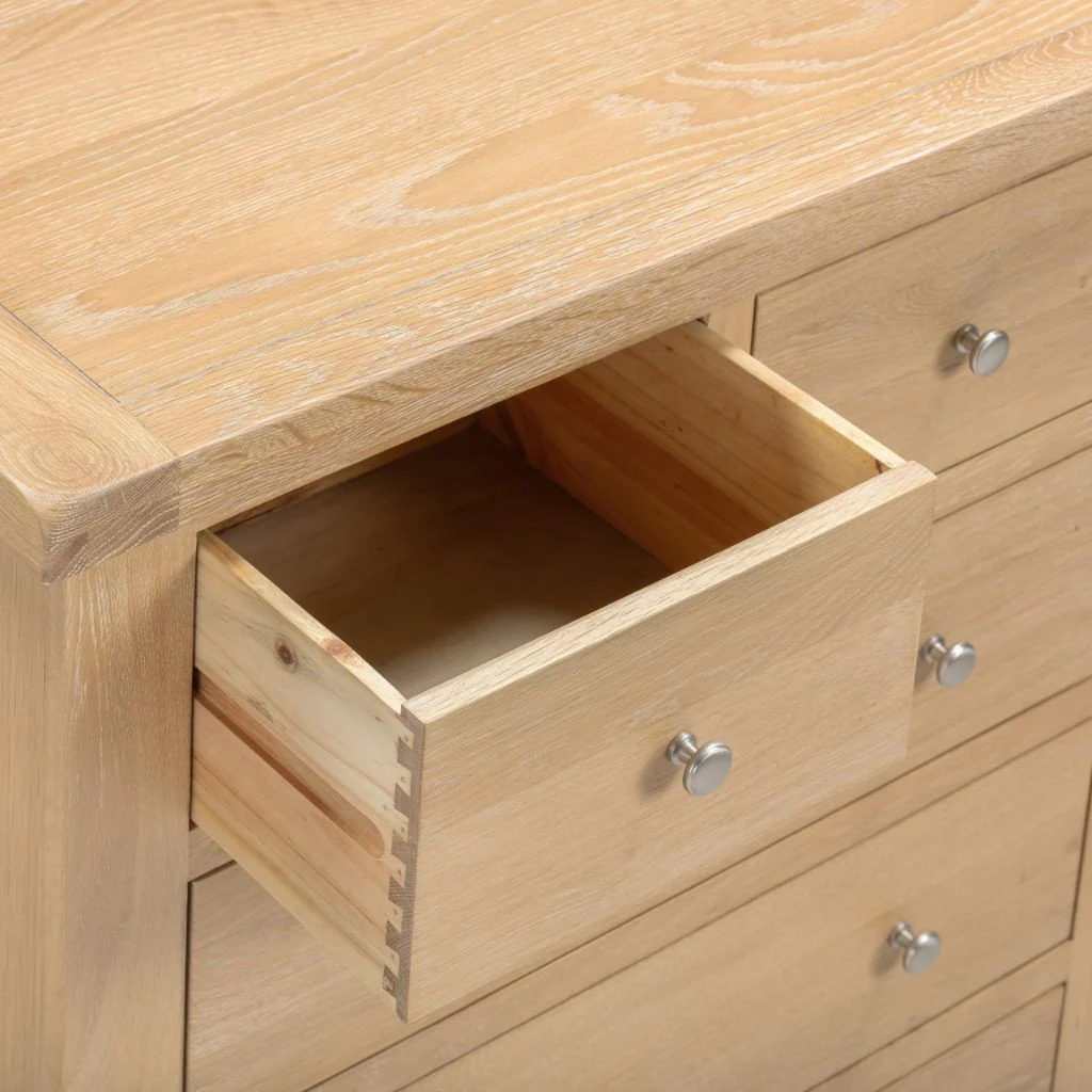 Windsor Natural Oak 3+2 Drawer Chest by Wholesale - Image 3