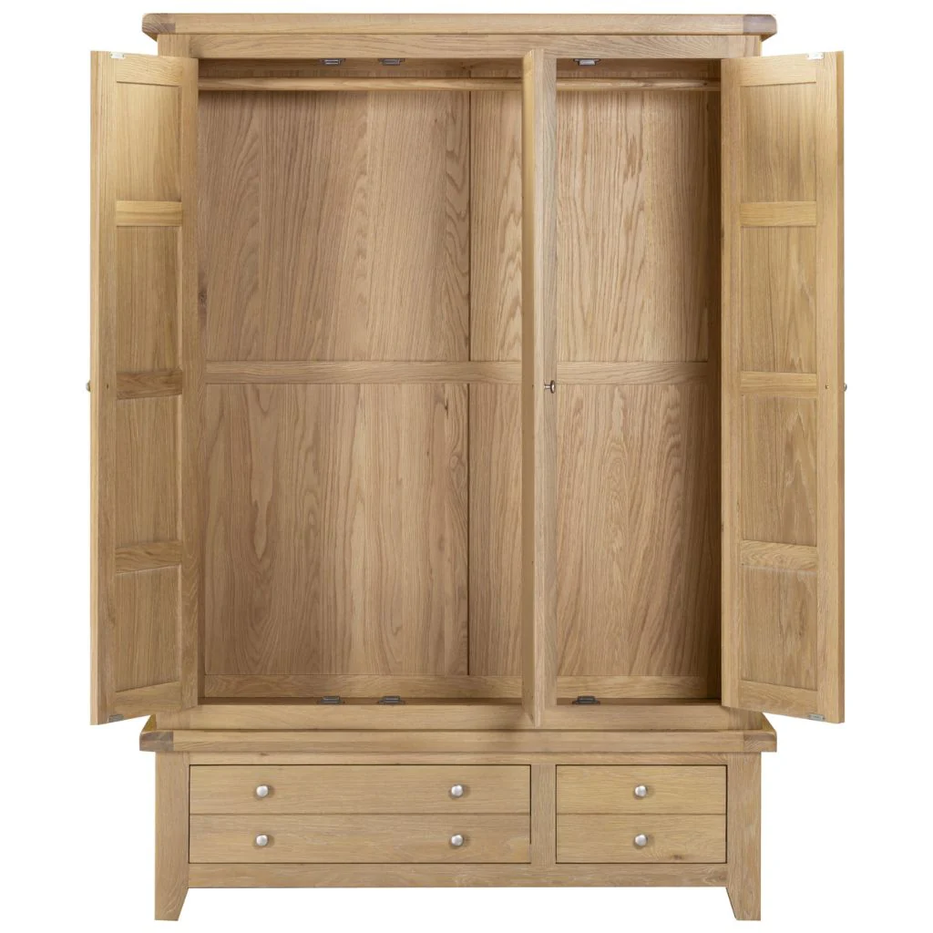 Windsor Natural Oak 3 Door 2 Drawer Wardrobe by Wholesale - Image 2