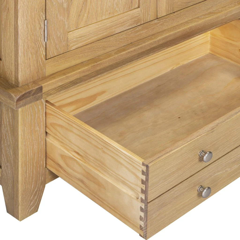 Windsor Natural Oak 3 Door 2 Drawer Wardrobe by Wholesale - Image 5