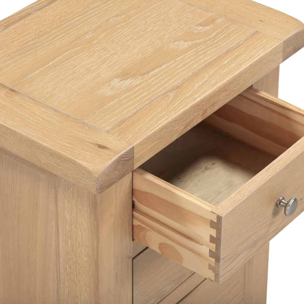 Windsor Natural Oak 3 Drawer Bedside by Wholesale - Image 5