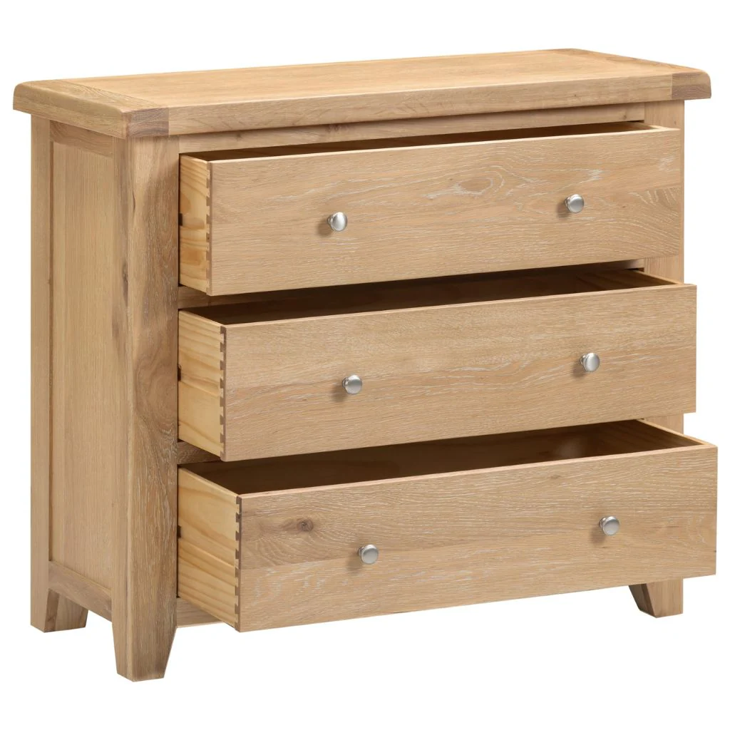 Windsor Natural Oak 3 Drawer Chest by Wholesale - Image 2