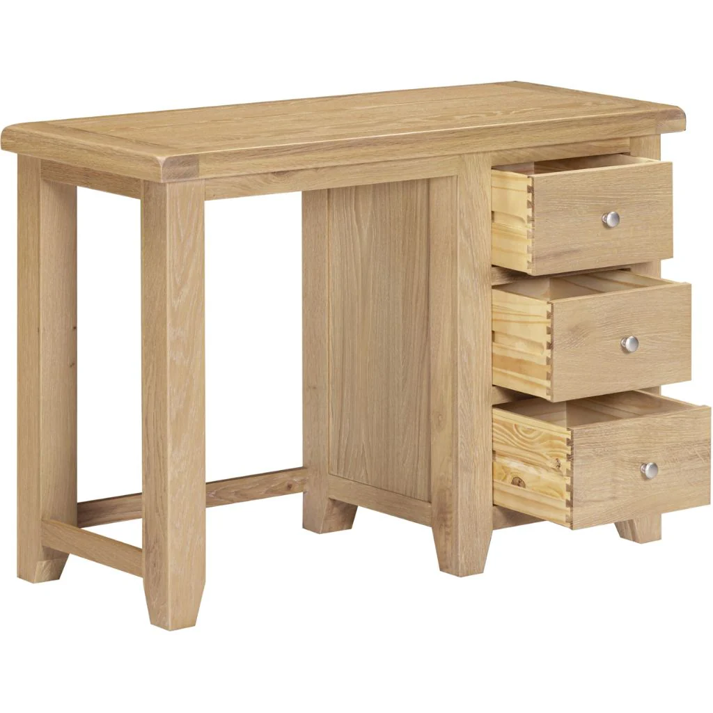 Windsor Natural Oak 3 Drawer Dressing Table by Wholesale - Image 2