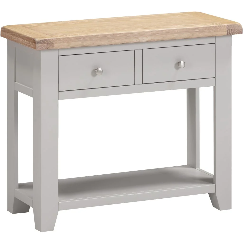 Windsor Pebble Grey 2 Drawer Console Table by Wholesale