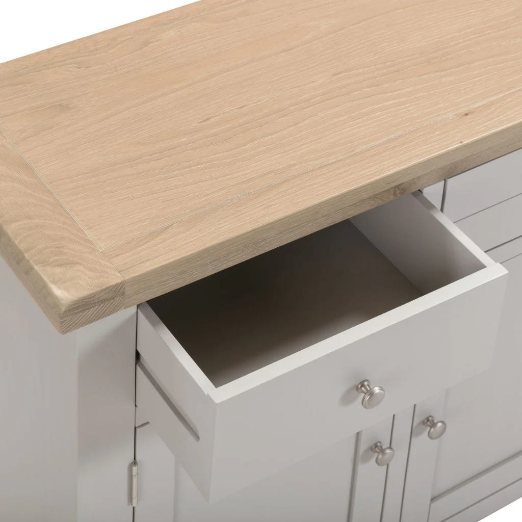 Windsor Pebble Grey 3 Door 3 Drawer Sideboard by Wholesale - Image 2