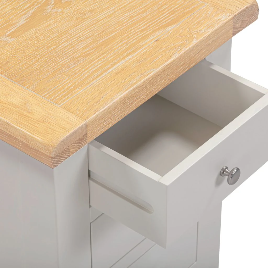 Windsor Pebble Grey 3 Drawer Bedside by Wholesale - Image 2
