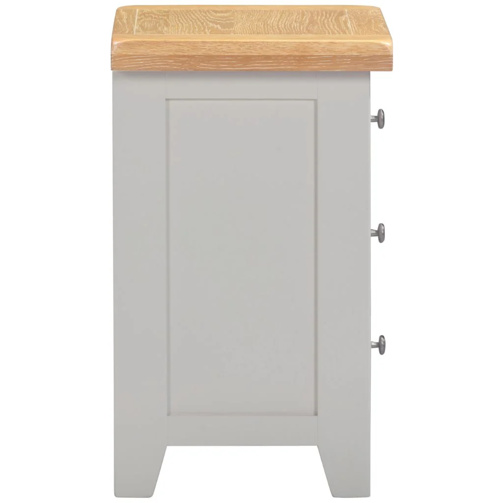 Windsor Pebble Grey 3 Drawer Bedside by Wholesale - Image 3