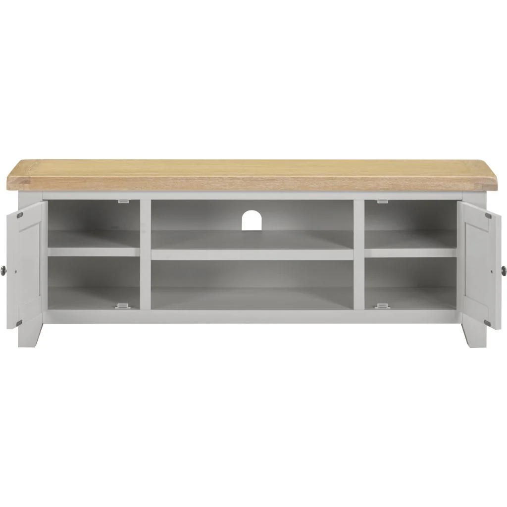 Windsor Pebble Grey Straight TV Unit by Wholesale - Image 2